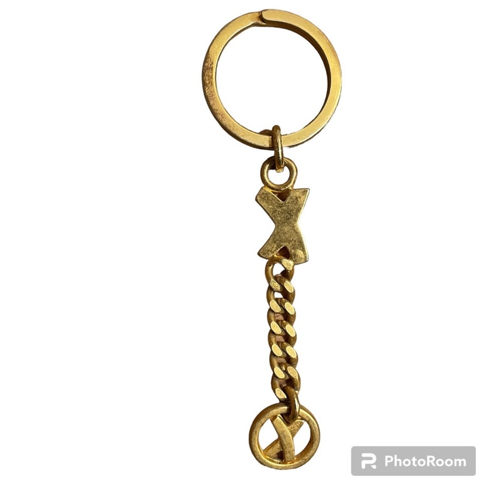 Tiffany Co Paloma Picasso Designer Keychain Gold Tone X O Medallion Key Ring